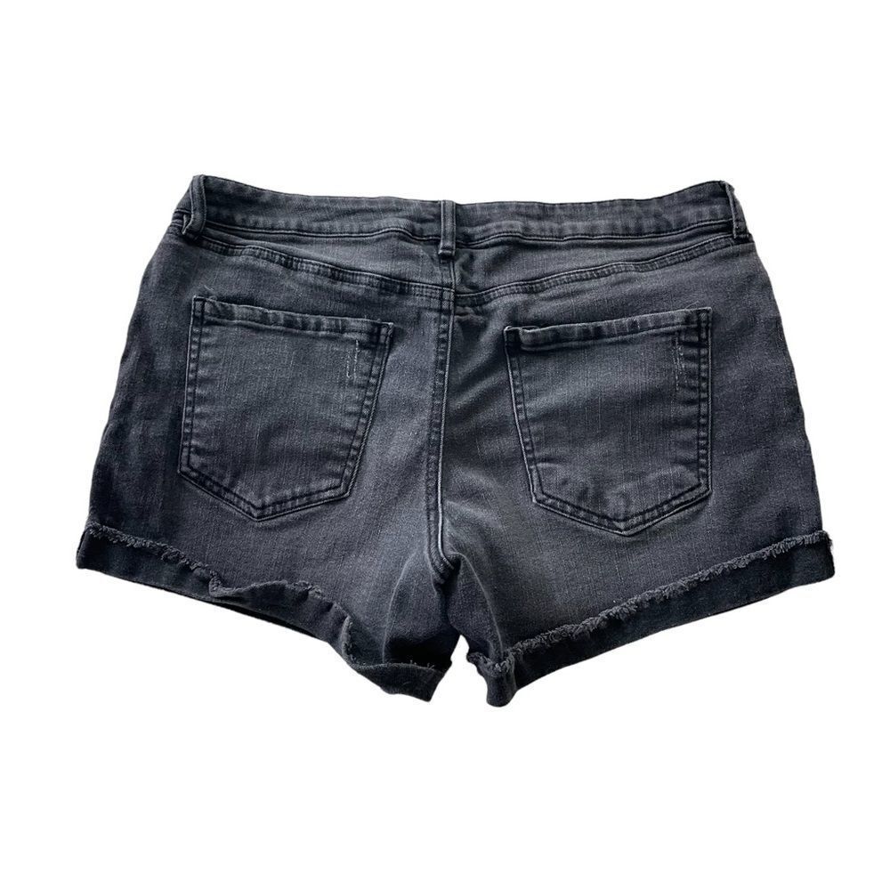 Refuge Distressed Black Wash Denim Jean Cut Off Shorts Sz 10 - Picture 2 of 6
